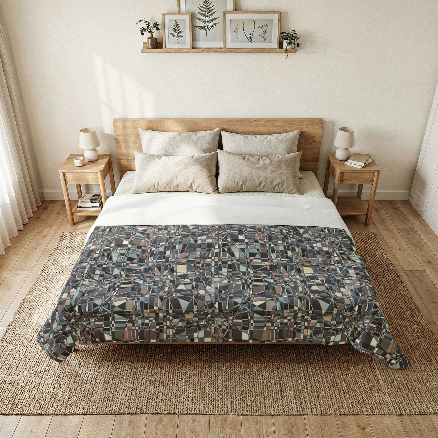 Cotton Comforter "GRIDWRAP" col. Pink Cloud