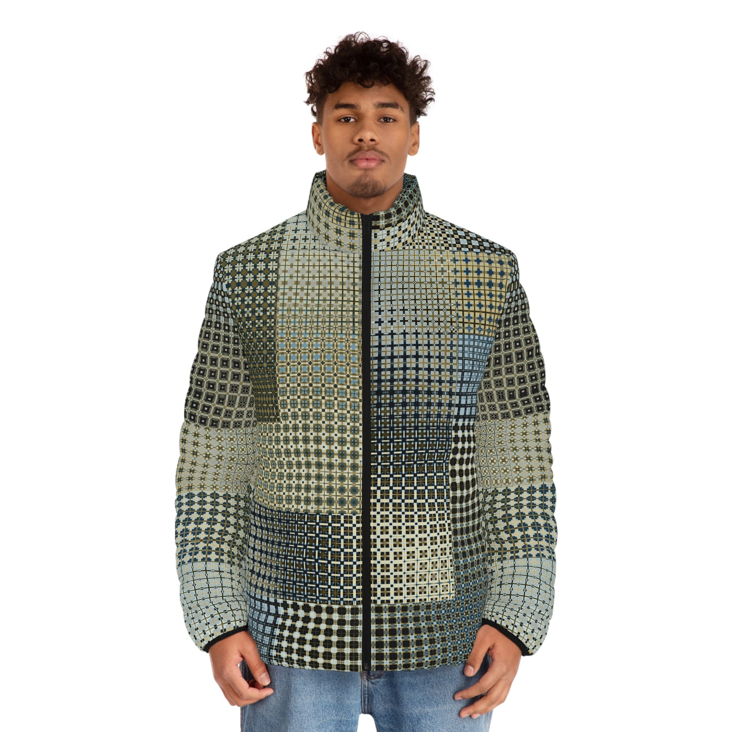 Men's Puffer Jacket "FREQUENCY" col. Celestial, Jhane Barnes custom design