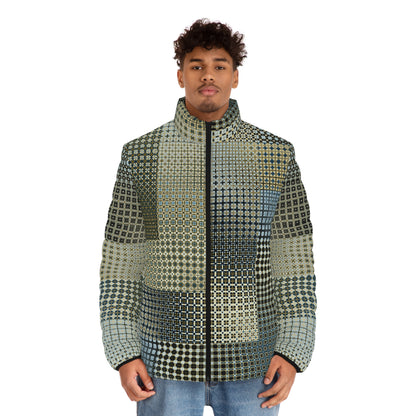 Men's Puffer Jacket "FREQUENCY" col. Celestial, Jhane Barnes custom design