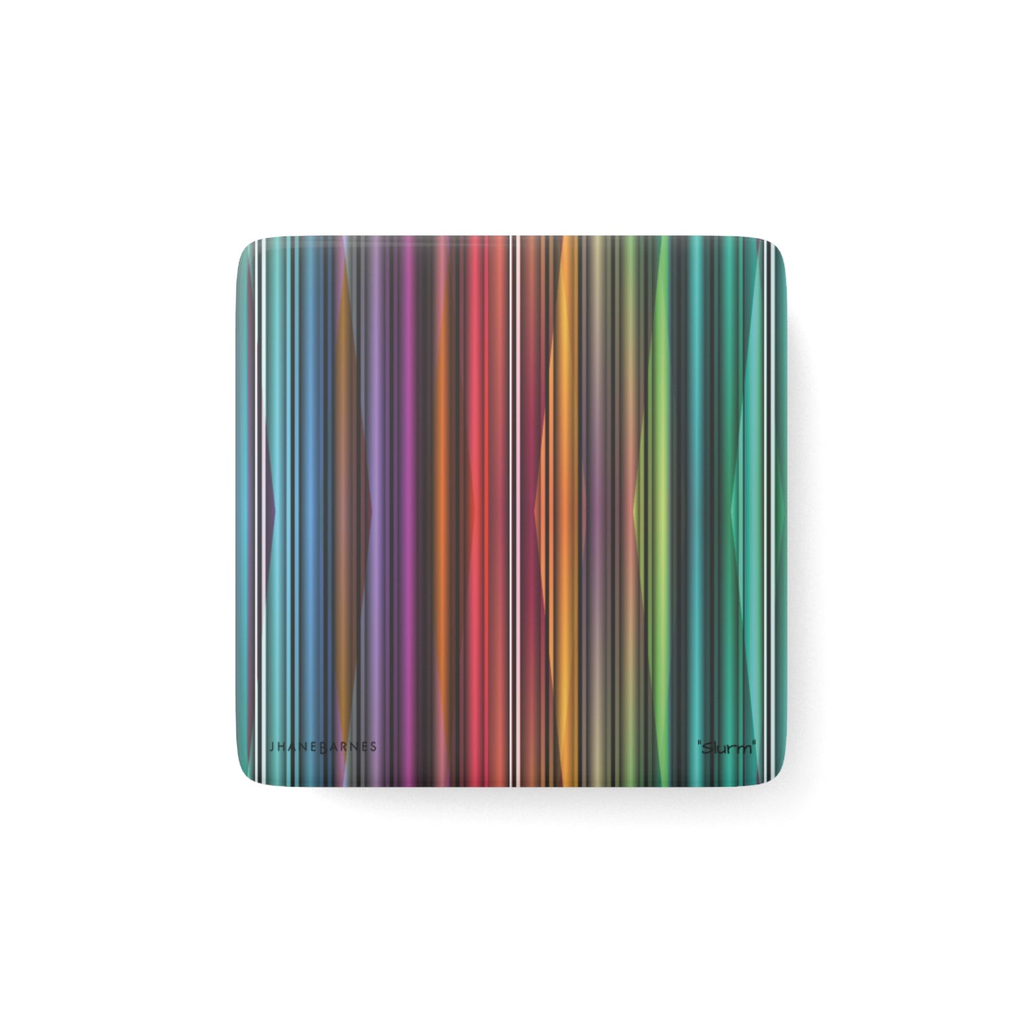 Porcelain Magnet, Square "SLURM" col. Varicolor